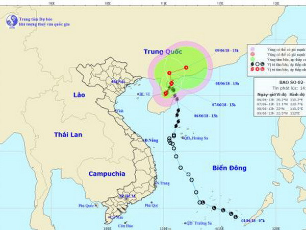 Trong 24 giờ tới, bão số 2 di chuyển chậm theo hướng Bắc Đông Bắc ảnh 1