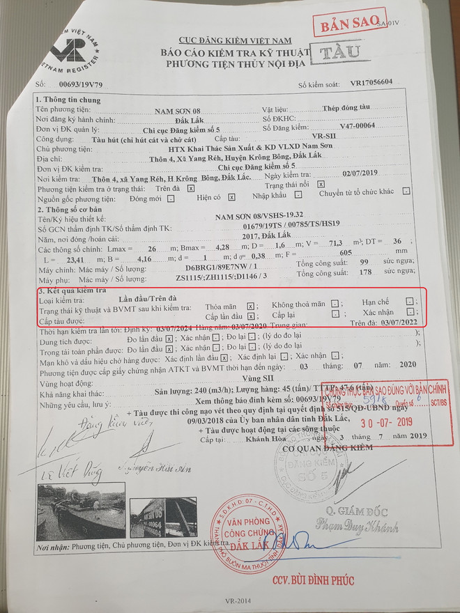 Xác minh, xử lý bất thường về đăng kiểm tàu cũ tại Đắk Lắk, Đắk Nông ảnh 2