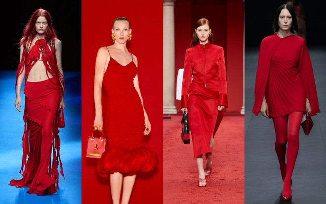 Từ trái qua phải: Blumarine, Schiaparelli, Ferragamo, Valentino. 6 xu hướng màu sắc đang thống lĩnh làng mốt mùa Xuân Hè 2023 ảnh 7