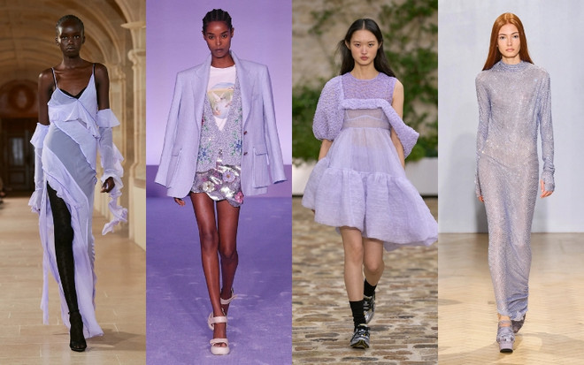 Từ trái qua phải: Victoria Beckham, Brandon Maxwell, Cecilie Bahnsen, 16Arlington. 6 xu hướng màu sắc đang thống lĩnh làng mốt mùa Xuân Hè 2023 ảnh 5