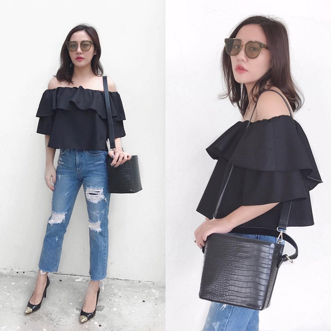 Hoàng Thùy Linh và Thanh Hằng biến tấu áo thun sành điệu ảnh 5