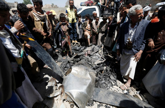 Quân Houthi bắn rơi máy bay không người lái của Mỹ tại Yemen ảnh 1