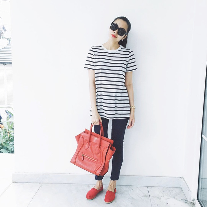 Phái đẹp ngưỡng mộ bí quyết phối đồ giấu bụng bầu của Tăng Thanh Hà ảnh 8