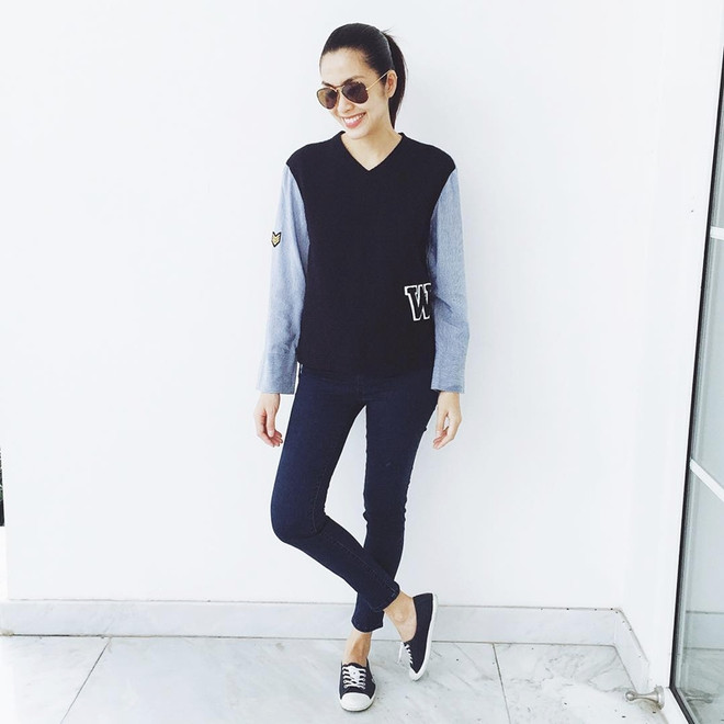 Phái đẹp ngưỡng mộ bí quyết phối đồ giấu bụng bầu của Tăng Thanh Hà ảnh 4