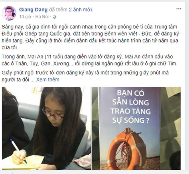 Câu chuyện về cô bé vị thành niên đầu tiên Việt Nam đăng ký hiến tạng ảnh 2
