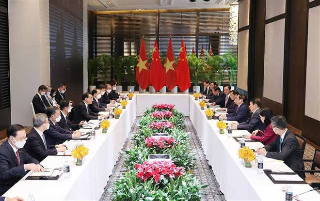 Thủ tướng Phạm Minh Chính hội kiến người đồng cấp Trung Quốc ảnh 2