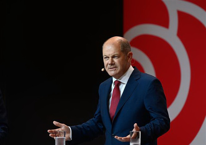 Bộ trưởng Tài chính Đức Olaf Scholz. (Ảnh: AFP/TTXVN) Đức: SPD đặt mục tiêu xây dựng nền kinh tế trung hòa carbon vào 2050 ảnh 1