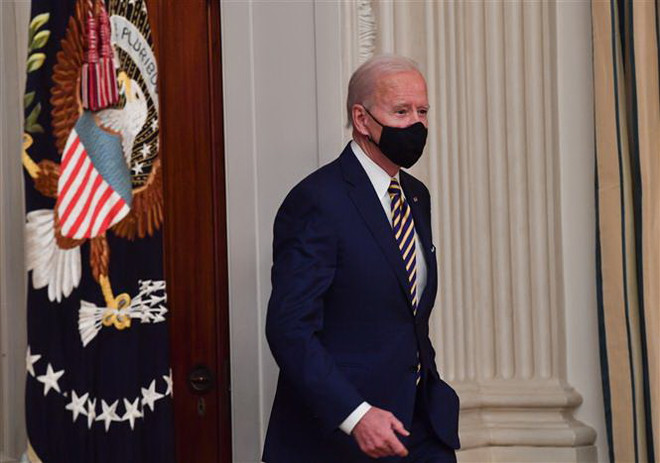 Tổng thống Mỹ Joe Biden. (Ảnh: AFP/TTXVN) Tân Tổng thống Mỹ cam kết tăng quan hệ với Anh, đồng minh NATO ảnh 1