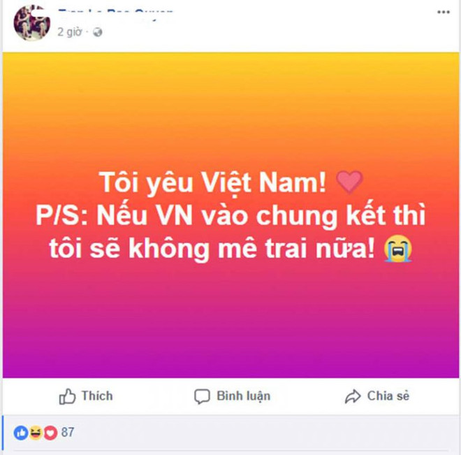 Status “mất kiểm soát” cực đáng yêu sau chiến thắng của U23 Việt Nam ảnh 9