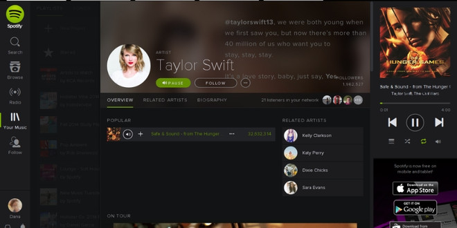Taylor Swift xóa hết các ca khúc của mình khỏi Spotify năm 2014. Taylor Swift - Chiến binh bất bại trong hành trình chinh phục thế giới ảnh 5