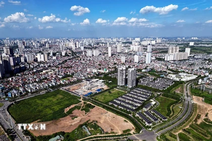 Nhiều dự án bất động sản đang được triển khai. (Ảnh: Tuấn Anh/TTXVN)