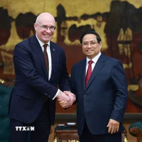 Thủ tướng Phạm Minh Chính tiếp Tổng giám đốc Hãng Thông tấn TASS (Liên bang Nga) Andrey Kondrashov. (Ảnh: Dương Giang/TTXVN)