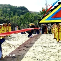 Một trong các nghi thức của Lễ hội. (Ảnh: Sỹ Thắng/TTXVN)