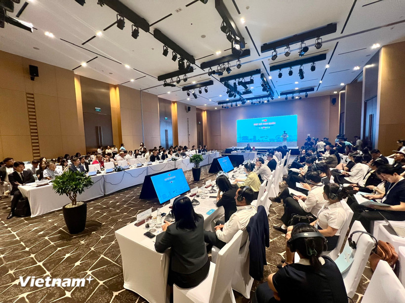 Quan cảnh hội nghị "Gặp gỡ Hàn Quốc tại Đà Nẵng: Cơ hội tăng cường hợp tác giữa Đà Nẵng và các đối tác Hàn Quốc". (Ảnh: Thanh Phong/Vietnam+)