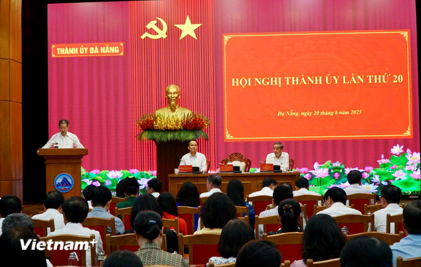 Hội nghị Ban Chấp hành Đảng bộ thành phố Đà Nẵng lần thứ 20. (Ảnh: Thanh Phong/Vietnam+)