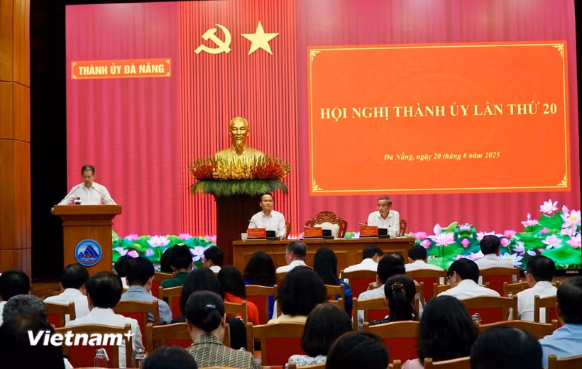 Hội nghị Ban Chấp hành Đảng bộ thành phố Đà Nẵng lần thứ 20. (Ảnh: Thanh Phong/Vietnam+)