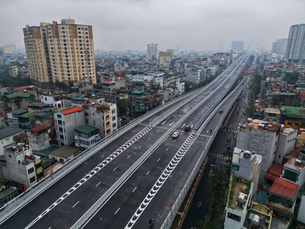 Hà Nội thông xe vành đai 2 trên cao từ Ngã Tư Sở đến cầu Vĩnh Tuy ảnh 1
