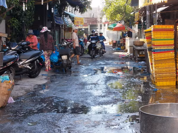 An Giang: Dân kêu cứu vì chợ cá tạm xả thải ra môi trường ảnh 2