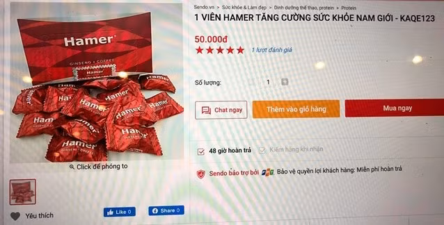 Gỡ bỏ sản phẩm kẹo Hamer bán trên các website thương mại điện tử ảnh 1