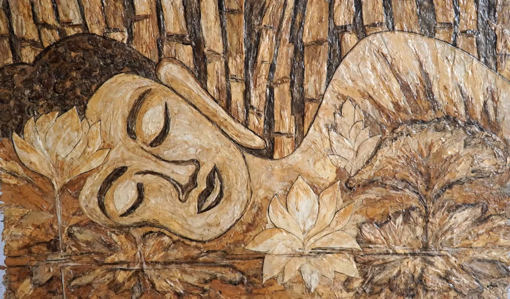 Gặp người "họa sỹ" khắc họa quê hương bằng tranh vỏ tràm ảnh 1