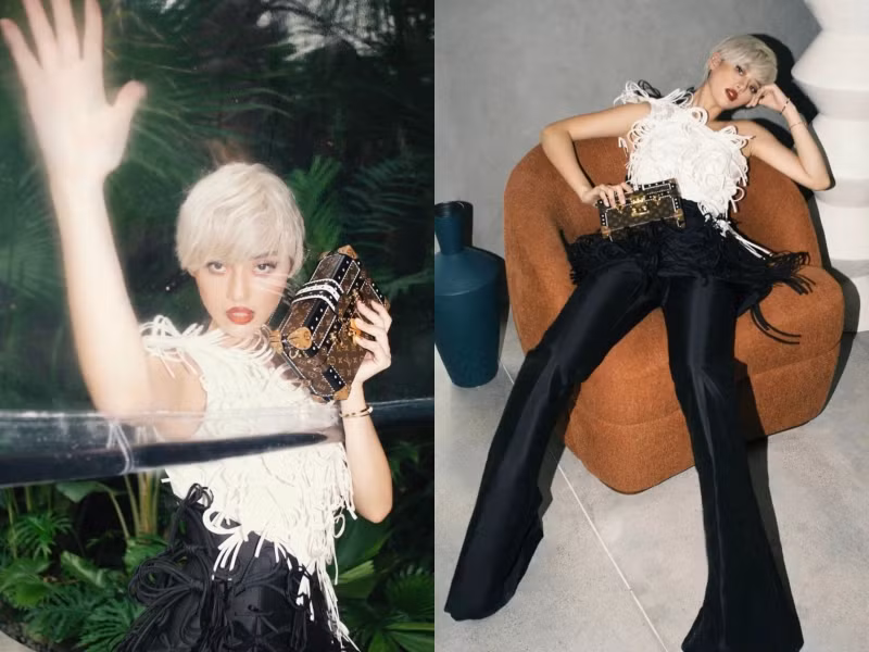 Gwen Stefani rạng rỡ trong thiết kế của Công Trí trên truyền hình Mỹ ảnh 4