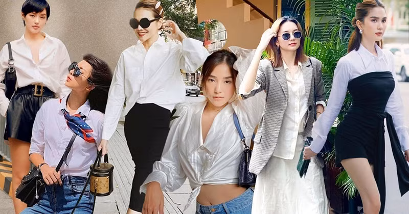 7 gợi ý phối trang phục với sơmi trắng cho mùa Hè từ các mỹ nhân Việt ảnh 1