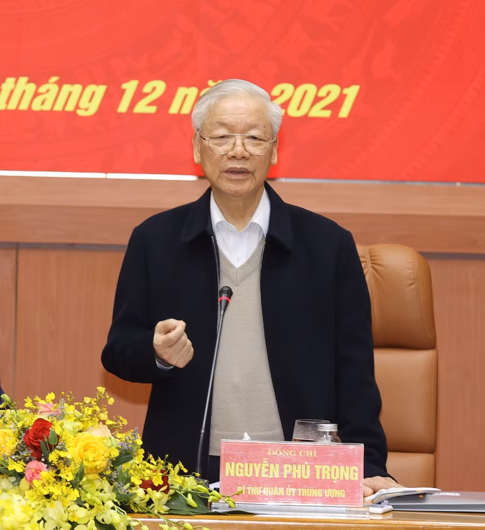 Tổng Bí thư Nguyễn Phú Trọng dự Hội nghị lần thứ ba Quân ủy Trung ương ảnh 2