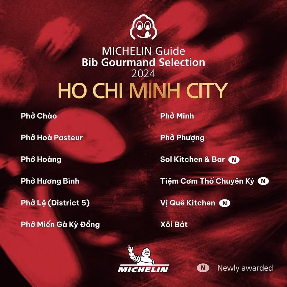 Có bao nhiêu quán phở ở TP.HCM có mặt trong danh sách của Michelin?