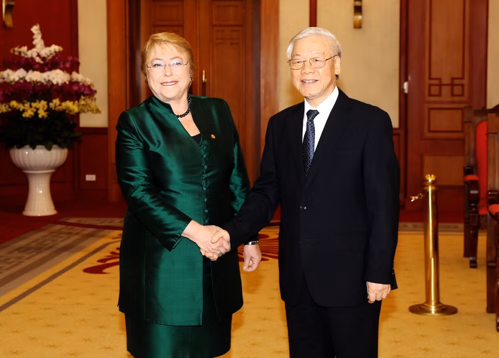 Tổng Bí thư Nguyễn Phú Trọng tiếp Tổng thống Cộng hòa Chile ảnh 1
