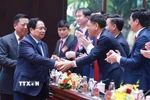 Thủ tướng Phạm Minh Chính với các đại biểu dự Đại hội đại biểu Đảng bộ Bộ Xây dựng nhiệm kỳ 2025-2030. (Ảnh: Dương Giang/TTXVN)