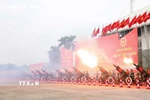 15 khẩu đại bác đồng loạt khai hỏa, mở màn Lễ kỷ niệm diễu binh, diễu hành 80 năm Quốc khánh. (Ảnh: Trần Thanh Giang/TTXVN)