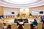 Phiên họp Chính phủ đánh giá tình hình kinh tế khu vực và thế giới. (Ảnh: Dương Giang/TTXVN)