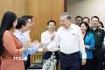 Tổng Bí thư Tô Lâm và các đại biểu. (Ảnh: Thống Nhất/TTXVN)