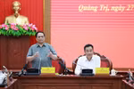 Thủ tướng Phạm Minh Chính làm việc với Ban Thường vụ Tỉnh ủy Quảng Trị. (Ảnh: Dương Giang/TTXVN)