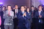 Thủ tướng Phạm Minh Chính đến dự Phiên Đối thoại Cấp cao tại Hội nghị Thượng đỉnh Kinh doanh và Đầu tư ASEAN (ABIS). (Ảnh: Dương Giang/TTXVN)