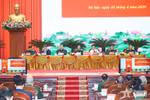Đoàn chủ tịch chủ trì hội thảo khoa học xây dựng nền quốc phòng toàn dân vững mạnh, hiện đại. (Nguồn: Báo Quân đội Nhân dân)