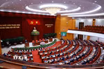 Phiên bế mạc Hội nghị lần thứ ba Ban Chấp hành Trung ương Đảng khóa XIV. (Ảnh: Dương Giang/TTXVN)