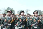 Các quân nhân trong khối duyệt binh. (Ảnh: TTXVN phát)