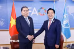Chủ tịch Quốc hội Trần Thanh Mẫn gặp Tổng Giám đốc Tổ chức Nông nghiệp và Lương thực Liên hợp quốc (FAO) Khuất Đông Ngọc. (Ảnh: Doãn Tấn/TTXVN)