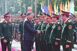 Tổng Bí thư Tô Lâm tới dự buổi lễ Kỷ niệm 80 năm Ngày truyền thống Bộ Tổng Tham mưu Quân đội Nhân dân Việt Nam (Ảnh: Trọng Đức/TTXVN)