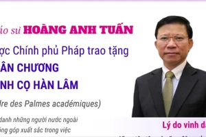 Giáo sư Hoàng Anh Tuấn nhận Huân chương Cành cọ Hàn lâm của Pháp