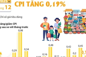 Chỉ số giá tiêu dùng tháng 12/2025 tăng nhẹ 0,19%
