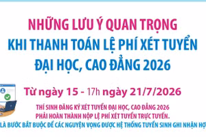 Lưu ý quan trọng khi thanh toán lệ phí xét tuyển đại học, cao đẳng năm 2026