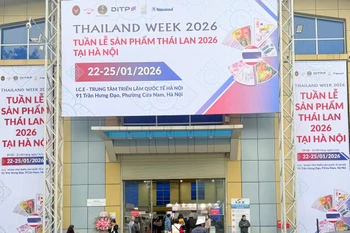 Tuần lễ sản phẩm Thái Lan 2026 diễn ra từ ngày 22/1-25/1 tại Trung tâm Hội nghị và Triển lãm Quốc tế (I.C.E. Hà Nội). (Ảnh: Minh Vũ/Vietnam+)