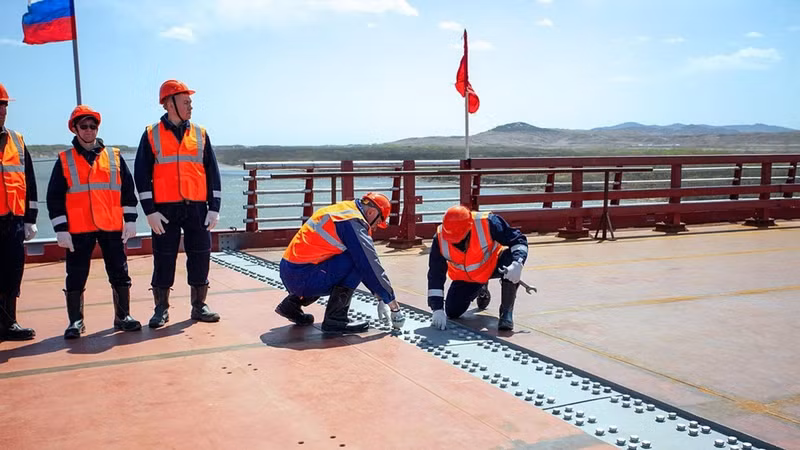 Russia and North Korea signed the first road bridge directly connecting the two countries