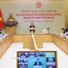 Thủ tướng Phạm Minh Chính chủ trì phiên họp thứ 25 của Ban Chỉ đạo quốc gia về chống khai thác hải sản bất hợp pháp, không báo cáo và không theo quy định (IUU). (Ảnh: Dương Giang/TTXVN)