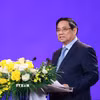 Thủ tướng Phạm Minh Chính phát biểu chỉ đạo tại Lễ trao Giải thưởng toàn quốc về Thông tin Đối ngoại lần thứ XI. (Ảnh: Dương Giang/TTXVN)