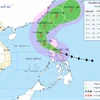 Vị trí và đường đi của bão Fung-wong. (Nguồn: Trung tâm Dự báo Khí tượng Thủy văn Quốc gia)