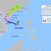 Hướng đi của bão số 1 lúc 16h ngày 13/6. (Ảnh: TTXVN phát)