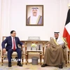 Thủ tướng Phạm Minh Chính hội kiến Hoàng Thái tử Kuwait Sheikh Sabah Al-Khaled Al-Hamad Al-Sabah. (Ảnh: Dương Giang/TTXVN)